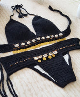 2021 foreign trade new bikini beach swimsuit, bikini retro, handmade crochet lady, Europe and America split suit