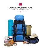 90L Large Capacity Hiking Backpack – Waterproof Travel, Camping & Mountaineering Rucksack (Black, Orange, Red, Blue, Dark Blue)