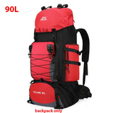 90L Large Capacity Hiking Backpack – Waterproof Travel, Camping & Mountaineering Rucksack (Black, Orange, Red, Blue, Dark Blue)