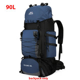 90L Large Capacity Hiking Backpack – Waterproof Travel, Camping & Mountaineering Rucksack (Black, Orange, Red, Blue, Dark Blue)