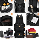 90L Large Capacity Hiking Backpack – Waterproof Travel, Camping & Mountaineering Rucksack (Black, Orange, Red, Blue, Dark Blue)