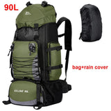 90L Large Capacity Hiking Backpack – Waterproof Travel, Camping & Mountaineering Rucksack (Black, Orange, Red, Blue, Dark Blue)
