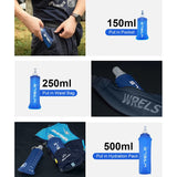 WRELS Collapsible Soft Water Bottle – BPA-Free TPU, Portable Folding Flask for Hiking, Camping, Running & Outdoor Adventure (500ml)