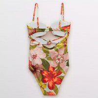 Sun Protection Printed Cardigan Two-Piece Swimsuit