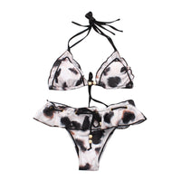 2021 new European and American Amazon burst leopard bikini swimsuit