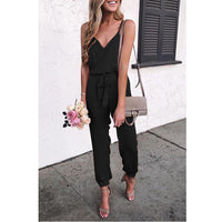 Women's Denim Jumpsuit With Suspender Belt