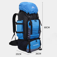 90L Large Capacity Hiking Backpack – Waterproof Travel, Camping & Mountaineering Rucksack (Black, Orange, Red, Blue, Dark Blue)