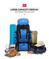 90L Large Capacity Hiking Backpack – Waterproof Travel, Camping & Mountaineering Rucksack (Black, Orange, Red, Blue, Dark Blue)