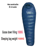 Winter White Goose Down Mummy Sleeping Bag | 3-Season Adult Camping Bag