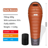 800+ Fill Power Goose Down Ultralight Mummy Sleeping Bag | Waterproof Winter Camping & Hiking