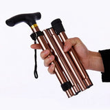 Clyine Telescopic Folding Walking Cane & Trekking Pole | Aluminum Alloy, T-Handle, Multifunction Hiking Stick