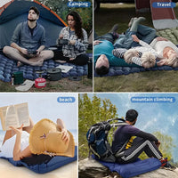 Ultralight Camping Air Mattress with Built-in Pump & Pillow – Inflatable Sleeping Pad for Backpacking, Hiking & Travel