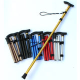 Clyine Telescopic Folding Walking Cane & Trekking Pole | Aluminum Alloy, T-Handle, Multifunction Hiking Stick