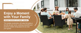 7-Piece Rattan Outdoor Patio Furniture Set | Lovewood Tabletop, PVC Wicker, Black | Terrace & Garden Reception Set