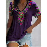 Womens Colorful Floral T-shirt