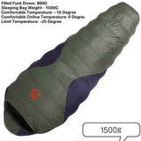 JUNGLE KING CY660 White Duck Down Mummy Sleeping Bag | 4-Season Camping, Hiking & Travel