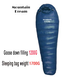 Winter White Goose Down Mummy Sleeping Bag | 3-Season Adult Camping Bag