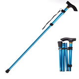 Clyine Telescopic Folding Walking Cane & Trekking Pole | Aluminum Alloy, T-Handle, Multifunction Hiking Stick
