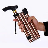 Clyine Telescopic Folding Walking Cane & Trekking Pole | Aluminum Alloy, T-Handle, Multifunction Hiking Stick