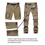 Men's Convertible Hiking Pants | Zip-Off, Quick-Dry, UPF 50, High Stretch – Sizes L to 6XL (AD083)