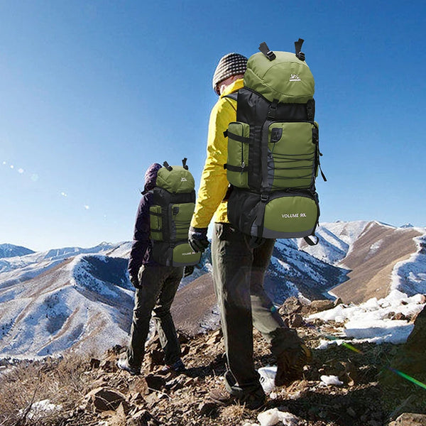 90L Large Capacity Hiking Backpack – Waterproof Travel, Camping & Mountaineering Rucksack (Black, Orange, Red, Blue, Dark Blue)