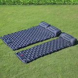 Double Inflatable Sleeping Pad with Built-in Pump | Extra Wide Camping Mattress for Two