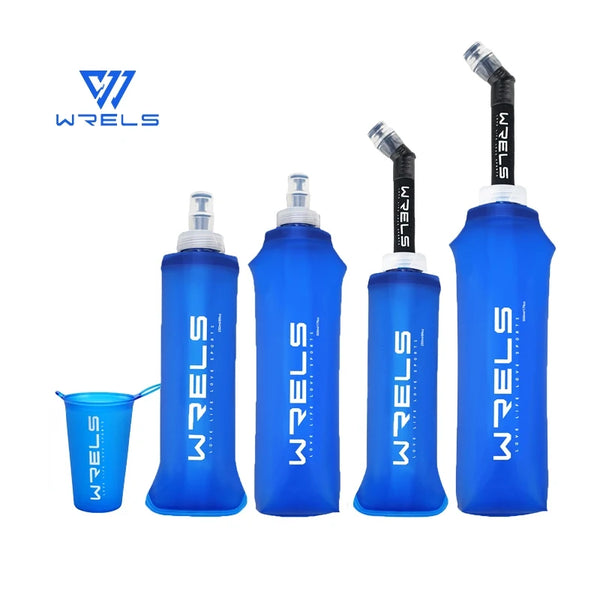 WRELS Collapsible Soft Water Bottle – BPA-Free TPU, Portable Folding Flask for Hiking, Camping, Running & Outdoor Adventure (500ml)