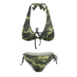 Green Camo Army Bikini Swimsuit Push Up Classic Camouflage Deep V Bikinis Set Funny Swimwear Printed Feminine Bikinis Beach Wear