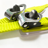 Snowboard Binding Toe Ratchet Strap | Fiberglass Ladder Tongue Buckle | Black & Cyan | S, L, 1 or 2 Sets