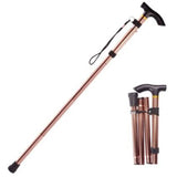Clyine Telescopic Folding Walking Cane & Trekking Pole | Aluminum Alloy, T-Handle, Multifunction Hiking Stick