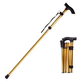 Clyine Telescopic Folding Walking Cane & Trekking Pole | Aluminum Alloy, T-Handle, Multifunction Hiking Stick