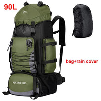 90L Large Capacity Hiking Backpack – Waterproof Travel, Camping & Mountaineering Rucksack (Black, Orange, Red, Blue, Dark Blue)
