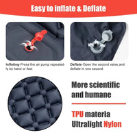 Ultralight Camping Air Mattress with Built-in Pump & Pillow – Inflatable Sleeping Pad for Backpacking, Hiking & Travel