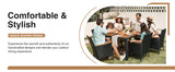 7-Piece Rattan Outdoor Patio Furniture Set | Lovewood Tabletop, PVC Wicker, Black | Terrace & Garden Reception Set