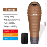 800+ Fill Power Goose Down Ultralight Mummy Sleeping Bag | Waterproof Winter Camping & Hiking