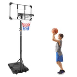 **Portable Height Adjustable Basketball Hoop - 5.6 to 7ft, 28-Inch Backboard, Indoor/Outdoor Goal System with Stable Base & Wheels**