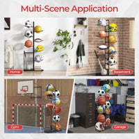 7-Ball Storage Rack - Durable Sports Equipment Organizer for Basketballs, Soccer Balls, Footballs, and More