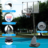 Portable Height Adjustable Basketball Hoop - 7.5 to 10ft, 44-Inch Backboard, Outdoor Basketball Goal System with Stable Base & Wheels