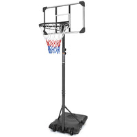 **Portable Height Adjustable Basketball Hoop - 5.6 to 7ft, 28-Inch Backboard, Indoor/Outdoor Goal System with Stable Base & Wheels**