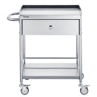 VEVOR Medical Cart, 2-Layer Stainless Steel Cart 220 lbs Weight Capacity, Lab Utility Cart with 360° Silent Wheels and a Drawer for Lab, Clinic, Kitchen, Salon