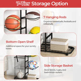 7-Ball Storage Rack - Durable Sports Equipment Organizer for Basketballs, Soccer Balls, Footballs, and More