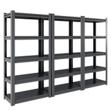 63" Heavy Duty 5-Tier Metal Garage Shelving Unit - 2000LBS Capacity, Adjustable Storage Rack, Industrial Utility Shelf (31.5"W x 15.7"D x 63"H, Black)