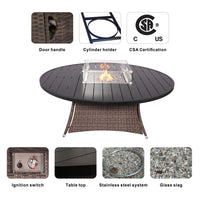 Direct Wicker Outdoor Rattan 50,000BTU Propane Gas Fire Pit Table (Table Only)