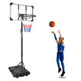 **Portable Height Adjustable Basketball Hoop - 5.6 to 7ft, 28-Inch Backboard, Indoor/Outdoor Goal System with Stable Base & Wheels**