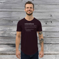 Definition of Relentless Men&#39;s Curved Hem T-Shirt