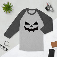 Halloween Jack-O-Lanturn Retro 3/4 sleeve raglan Pumpkin shirt