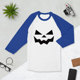 Halloween Jack-O-Lanturn Retro 3/4 sleeve raglan Pumpkin shirt