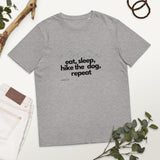 Unisex organic cotton eat, hike, sleep and repeat tee