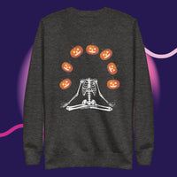 Halloween Pumpkin Jack-o-lanturn Skeleton Yoga - Unisex Premium Sweatshirt