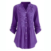 Lace panel lace shirt